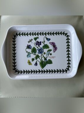 Portmeirion Violet White Embossed Logo Plate